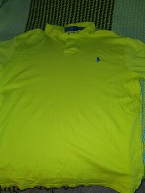 Ralph Lauren Men’s Neon Green Polo with Blue Pony